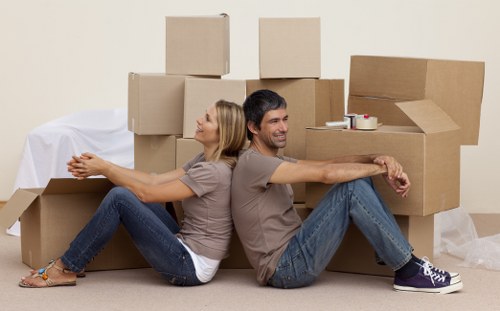 Local moving team handling a house move near Isleworth streets