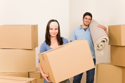 Packed student belongings ready for storage in Isleworth