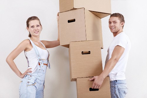 Flat move in Isleworth with furniture and boxes prepared for transport