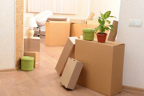 Local storage team handling boxes and furniture in Isleworth